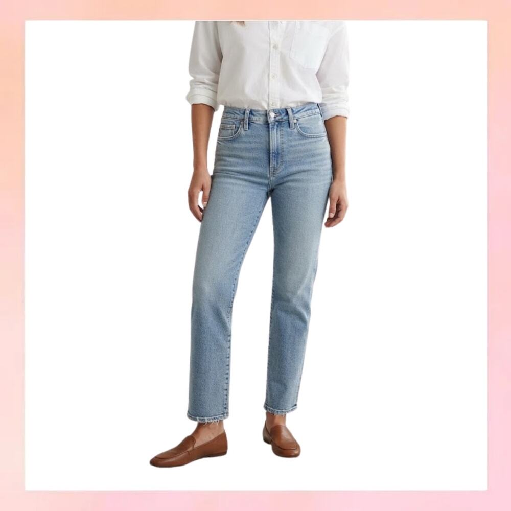 Madewell The '90s Straight Jeans Light Wash Denim Size 25P Petite